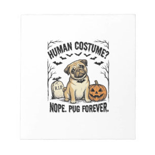 Bloc-note Chemise de pug Halloween Vintage Drôle de costume 