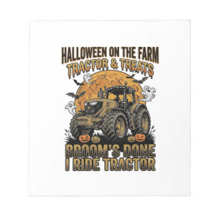 Bloc-note Chemise de tracteur Halloween drôle de sorcière de