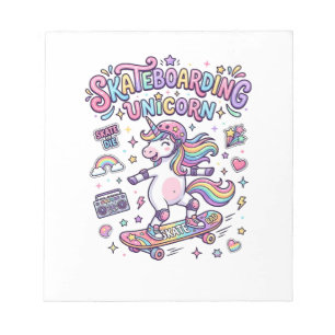 Bloc-note Chemise de typographie gras de licorne de skateboa