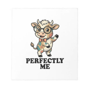 Bloc-note Chemise de vache mignonne avec des lunettes Vibes