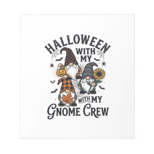 Bloc-note Chemise d'équipage de gnome Halloween Gravure vint