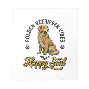 Bloc-note Chemise Golden Retriever Gravure Vintage Amoureux 