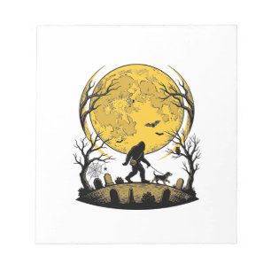 Bloc-note Chemise Halloween Bigfoot Pleine Lune Promenade Ch