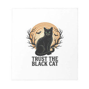 Bloc-note Chemise Halloween Chat Noir Vintage Lune Sombre Ch