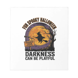 Bloc-note Chemise Halloween Darkness Design Lune Sorcière Vi