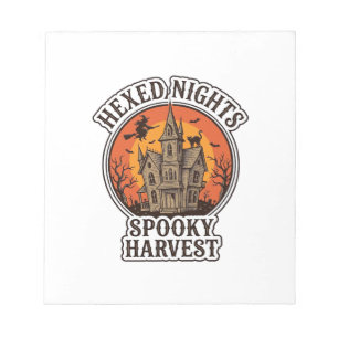Bloc-note Chemise Halloween Maison Hantée Gravure Vintage De