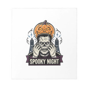 Bloc-note Chemise Halloween Monstre avec Gravure de Lune de 