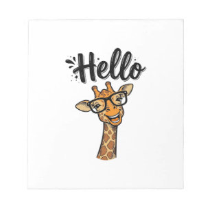 Bloc-note Chemise Hello Giraffe Gravure Vintage Animal Migno