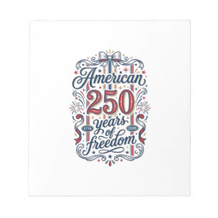 Bloc-note Chemise Patriotique 250 Ans de Liberté Américaine 