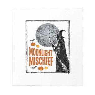 Bloc-note Chemise sorcière vintage silhouette de lune d'Hall