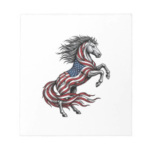 Bloc-note Chemise vectorielle de cheval cabré patriotique vi