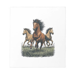 Bloc-note Chemise vectorielle occidentale de chevaux sauvage
