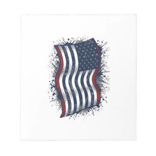 Bloc-note Chemise vintage avec drapeau patriotique en détres