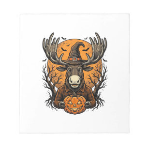 Bloc-note Chemise vintage Halloween Moose Pumpkin Sorcière C