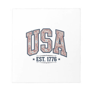 Bloc-note Chemise Vintage USA Établie 1776 Gravure Patriotiq