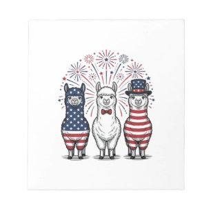 Bloc-note Chemise vintage vector llamas patriotiques feu d'a