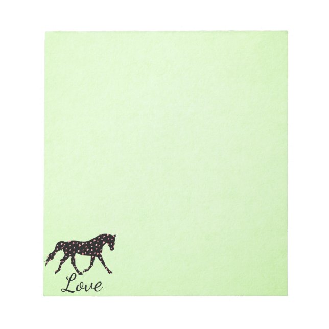 Bloc-note Cheval, Coeurs et Amour (Devant)