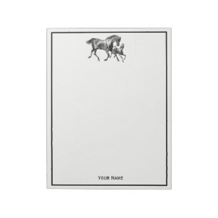 Bloc-note Cheval équestre Mère Bébé Foal encadré
