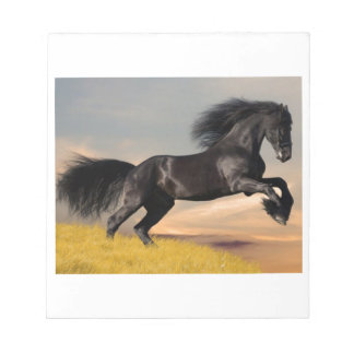 Bloc-note cheval noir sur le désert