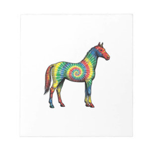 Bloc-note Cheval Tie Dye Gravure Vintage Art Vectoriel