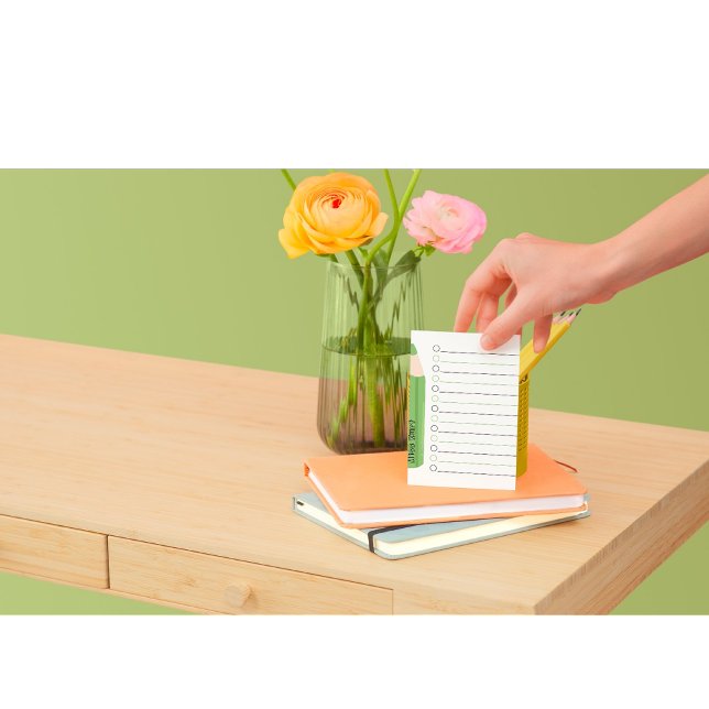 Bloc-note Chic Fun Green Pencil Linked Professeur Personnali (cute green pencil personalized teacher stationery. perfect to start the semester as a teacher. )
