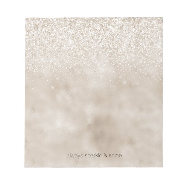 Bloc-note Chic Glitz Gold White Parties scintillant Ombre (Devant)