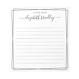 Bloc-note Chic Monogramme Signature Script Du Bureau De