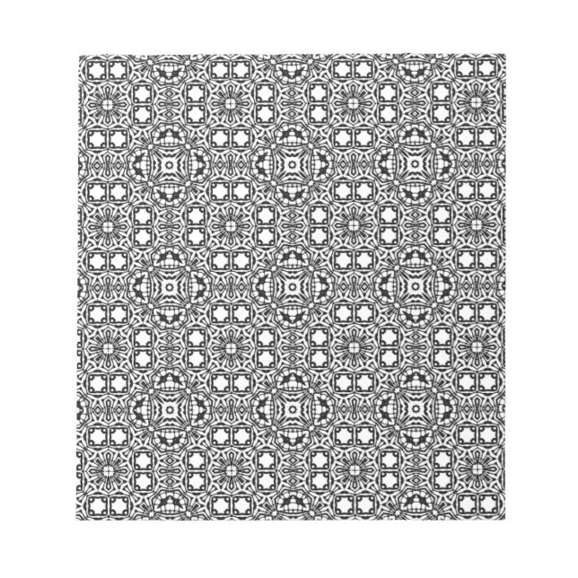 Bloc-note Chic noir blanc orné motif accessoires tendance (Devant)