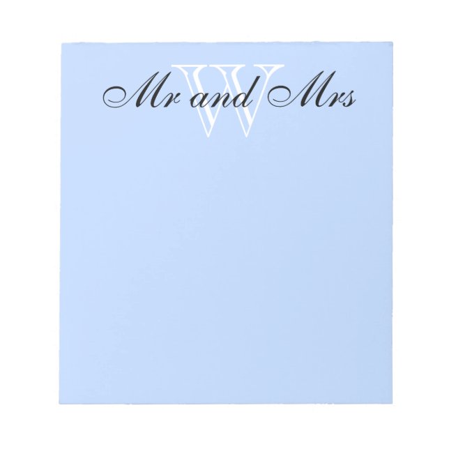 Bloc-note CHIC NOTEPAD_""M. et Mme" BLANC/BLEU (Devant)