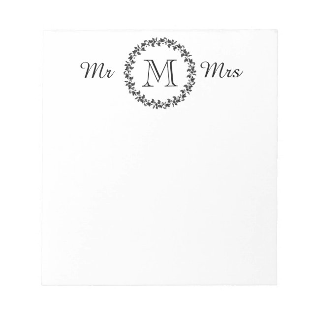 Bloc-note CHIC POST-IT-NOTE_"M. et Mme" BLANC/BLANC (Devant)