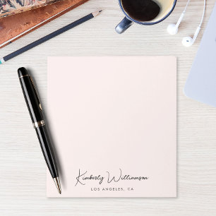 Bloc-note Chic Signature Script Monogramme rose