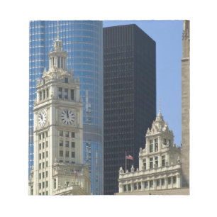 Bloc-note Chicago, Wrigley Building avec Trump Hotel &