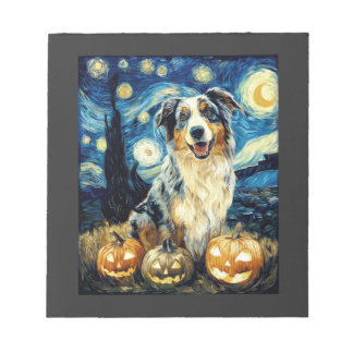 Bloc-note Chien berger australien mignon Halloween Jack O La