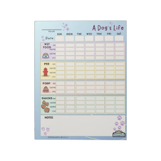 Bloc-note Chien Daily Tracker, le dimanche Début