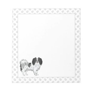 Bloc-note Chien De Caricature Phalène Noir Et Blanc Avec Pât