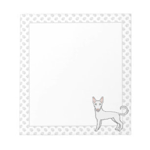 Bloc-note Chien de chasse ibicenco à poil dur blanc dessin a