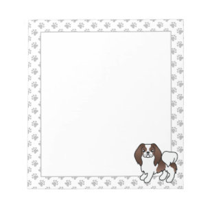 Bloc-note Chien de dessin animé japonais Chin brun et blanc