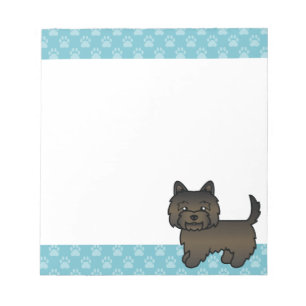 Bloc-note Chien de dessin animé Terrier Cairn Bringé foncé