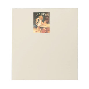 Bloc-note Chien de manchon prenant un bain, vintage, antique