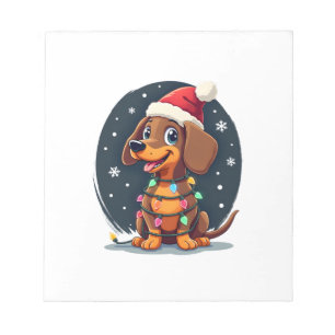 Bloc-note Chien de Noël Dachshund Père Noël Xmas Wiener 2