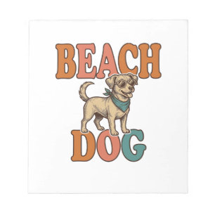 Bloc-note Chien de plage gravure vintage conception graphiqu