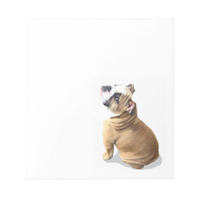 Bloc-note Chien de taureau anglais avec PERSONNALISER de con (Devant)