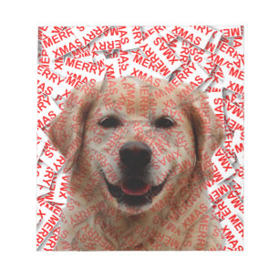 Bloc-note Chien d'or de rétritrice souriant de Noël