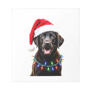Bloc-note Chien en pyjama à lumières de sapin de Noël Labrad