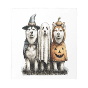 Bloc-note Chien Husky Sibérien Fantôme d'Halloween