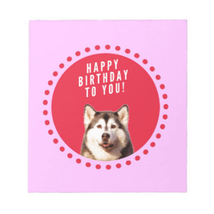 Bloc-note Chien Husky Sibérien mignon qui souhaite un joyeux