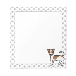 Bloc-note Chien Jack Russell Terrier à poil lisse blanc et f