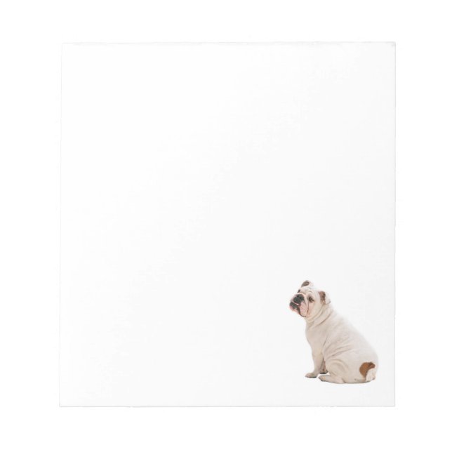 Bloc-note Chien mignon blanc taureau (Devant)
