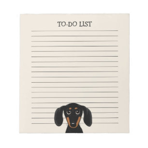 Bloc-note Chien noir et bronzage mignon de saucisse du