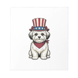 Bloc-note Chien Patriotique Gravure Vintage Design Vectoriel